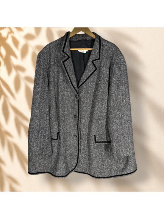 Ulla Popken Jackets & Blazers - Ulla Popken Blazer Women 28/30 Plus Gray Button Up Collared Long Sleeve Career